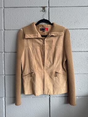 Vintage Y2K Marcelle Renee 100% Suede Sweater Jacket size M